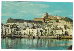 Postkarten: Postal Ibiza. Detalle de la ciudad antigua desde el puerto. 7-islasb6